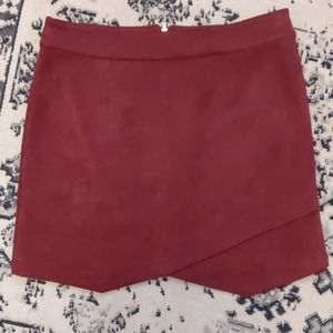 Faux suede mini skirt